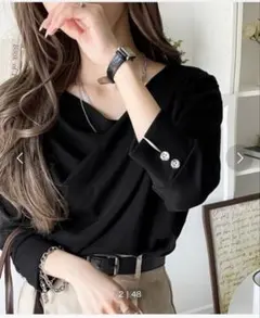 ドレープ5分袖プルオーバー