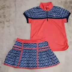 フィラFILA♡ネイビー game模様のハーフジップネックトップスL