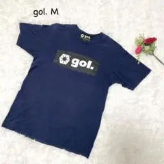 ゴル【M】ネイビー Tシャツ　ビックロゴ　カジュアル　コットン　洗えるのサムネイル