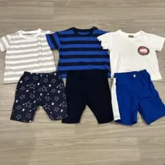 まとめ売り 保育園着替え Tシャツとショートパンツセット ６着 90cm