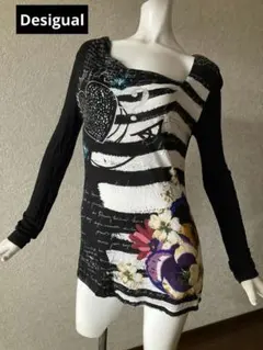 ✰Desigual チュニック　ストライプ柄 長袖カットソー