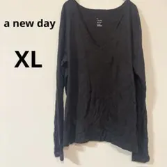 お値下げ歓迎✨a new day 【X-LARGE】 黒 Vネック Tシャツ