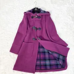 ☆美品☆ロンドントラディション ダッフルコート 裏地チェック パープルピンク S