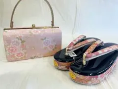 34 振袖用　成人式　草履バッグセット フリーサイズ　卒業式　ピンク　厚底