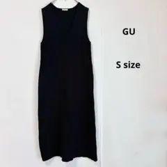 GU ジーユー　マルチウェイニットワンピース　S ブラック　ノースリーブのサムネイル