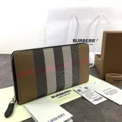 未使用品 BURBERRY 長財布 アイコンストライプ チェック 233のサムネイル