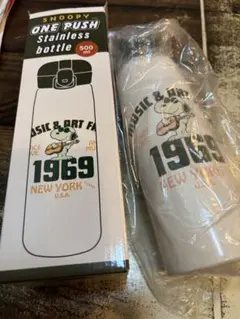 新品✨スヌーピーステンレスボトル／ホワイト×カーキ JOE COOLのサムネイル