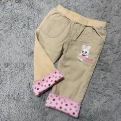 ミキハウス うさこ パンツ ベージュ 裾折り返し ドット柄のサムネイル