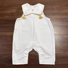 ホワイトロンパース フリル付き襟