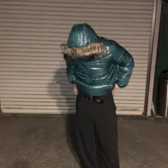 00’s archive Y2K ファー付きダウンジャケット 平成 お兄系 光沢