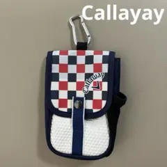 未使用 Callaway ゴルフポーチ チェック柄 スリムなのにしっかり収納！