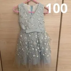 水色 刺繍入りドレス 100