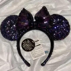 【新品・未使用】 ディズニー スパンコール ミニー カチューシャ 紫