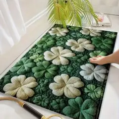 室内用マット 玄関マット バスマット クローバー柄 スベリ止加工