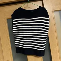 ボーダー ノースリーブ ニット F