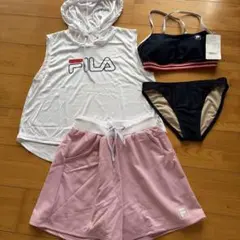 新品⭐️ FILAノースリーブパーカーとショートパンツ付きのビキニ4点セット　Mのサムネイル