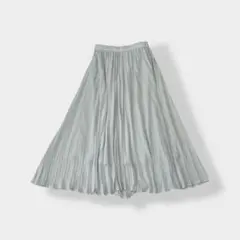 GU gu ジーユー ウエストゴム シアー プリーツ ロングスカート グレー M