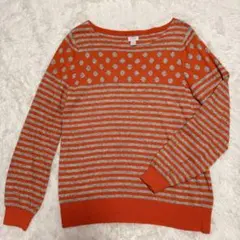 ✨良品✨J.CREW オレンジ グレー ボーダーニット XL ジェイクルー