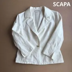 SCAPA テーラード織り柄コットンシルクジャケット オフホワイトのサムネイル