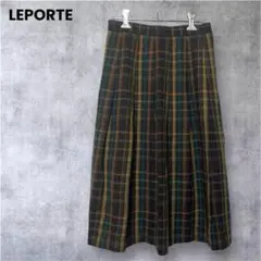 【LEPORTE】東京スタイル　ウールチェック柄　プリーツスカート