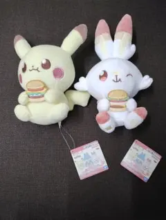 ポケピース　おいしいじかん　ピカチュウ ヒバニー　ぬいぐるみ セット タグ付き