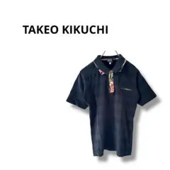 【タケオキクチ】半袖　ポロシャツ　ボーダー　花柄　サイズ2