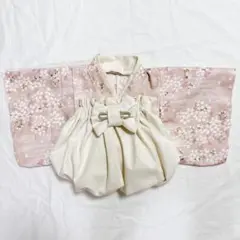 ベビー袴　ハンドメイド　70〜100 百日祝い　袴ロンパース