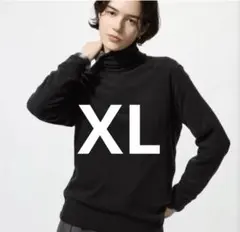 ヒートテックフリースタートルネックT 黒　ブラック　XL