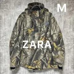 ✅【ZARA】リアルツリーアノラックパーカー Mアウトドア 中綿入り希少レア