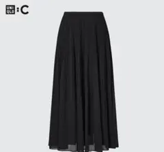 ユニクロ　シフォンプリーツスカート　ブラック　Ｌサイズ