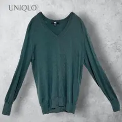 【UNIQLO】　エクストラファインメリノリラックスフィットVネックセーター