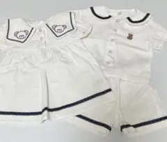 男女双子　アプレレクールtiny bear　セーラーセットアップ　ワンピース