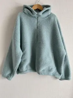 GAP　ギャップ　Lサイズ　ボアハーフファスナーパーカー　水色　＃20922