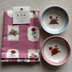 食器　豆皿　プレート　薔薇　ランチョンマット　ヴィンテージフラワー　チューリップ