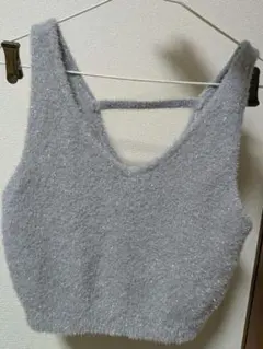 グレー Vネック ニットベスト ディスコート