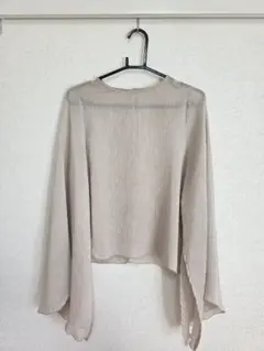 GRL 楊柳シフォンフレアスリーブスリットトップス [fo1712]のサムネイル
