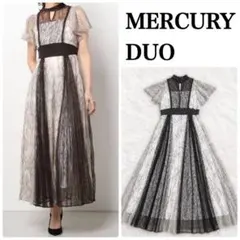 極美品 マーキュリーデュオ レースプリーツスイッチングドレス ワンピース 結婚式