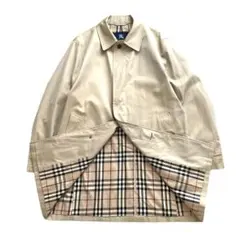 美品 Burberry London シルク混 バルマカーンコート ベージュ L
