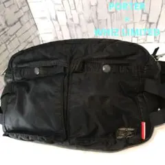美品　 PORTER ウィズリミテッド タンカー ボディバッグ ナイロン レザー
