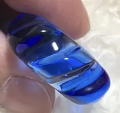 バカラ　baccara 指輪　リング　ブルー　青　15号　波　ウェーブ 美品 希少】 Baccarat バカラ リング 指輪 ブルー 約12〜13号｜Yahoo