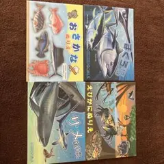 おさかな・まぐろ.サメ・えびぬりえ4冊セット