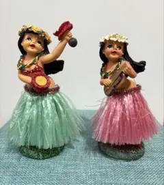 ハワイアンフラダンススイング人形セット　ダッシュボード