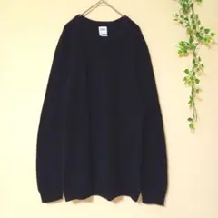 558【ZARA】黒 ニットセーター クルーネック 長袖 綿 ゆったり 大きい