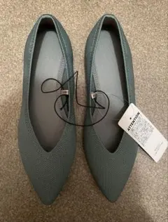 ジーユー GU ウォッシャブルニットフラットシューズ グリーン 新品 未使用