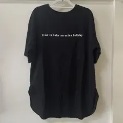 GU レディースオーバーサイズロゴTシャツ ミドル丈 夏服　オーバーサイズ