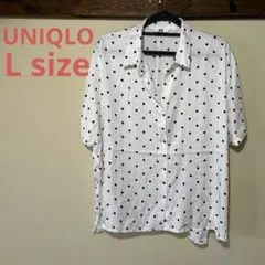 UNIQLO ドット柄 半袖シャツ Lサイズ