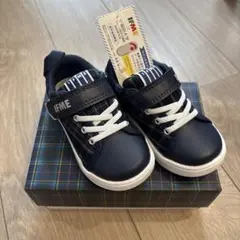 IFME ネイビー チェック柄 キッズシューズ 15.0cm