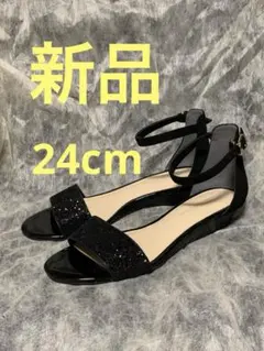green label relaxingグリッターサンダル ブラック 24cmのサムネイル