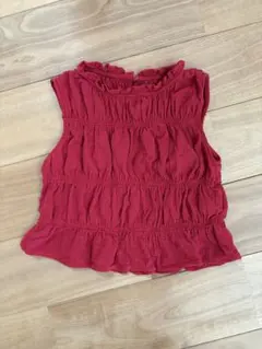 ZARA ノースリーブ トップス レッド 7のサムネイル