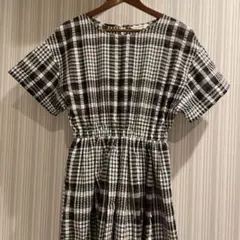 【即購入OK】MOUSSY CHECKハーフスリーブ FLAREドレス サイズ1